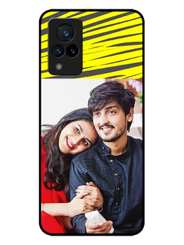 Custom Vivo V21 5G Custom Metal Phone CaseYellow Abstract Design