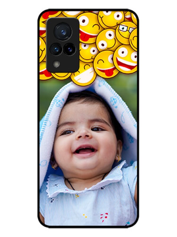 Custom Vivo V21 5G Custom Metal Phone CaseWith Smiley Emoji Design