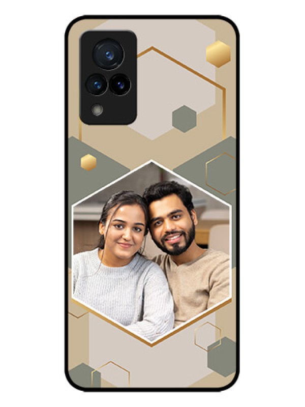 Custom Vivo V21 5G Custom Metal Phone CaseStylish Hexagon Pattern Design