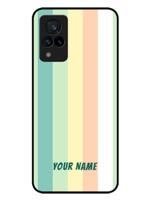 Custom Vivo V21 5G Custom Metal Phone CaseMulti - Colour Stripes Design