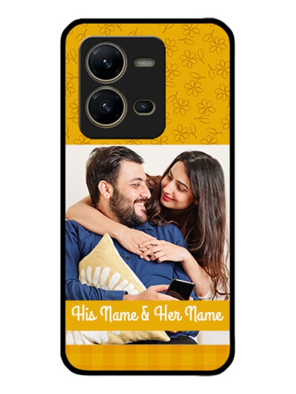 Custom Vivo V25 5G Custom Metal Phone CaseYellow Floral Design