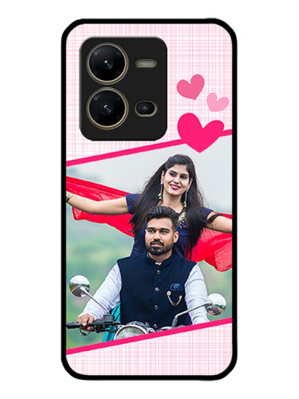 Custom Vivo V25 5G Custom Metal Phone CaseLove Shape Heart Design
