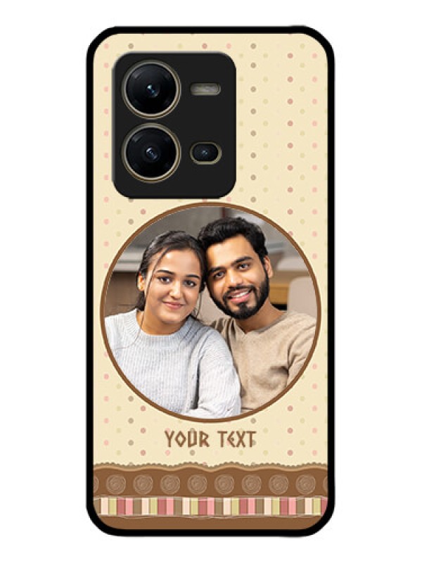 Custom Vivo V25 5G Custom Metal Phone CaseBrown Dotted Mobile Case Design