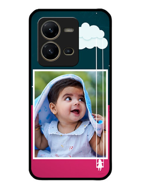 Custom Vivo V25 5G Custom Metal Phone CaseCute Girl With Cloud Design