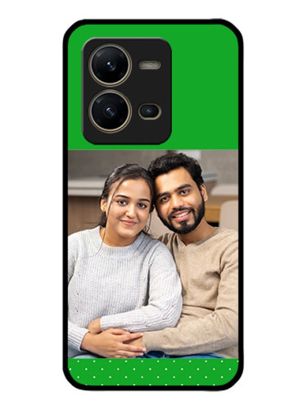 Custom Vivo V25 5G Custom Metal Phone CaseGreen Pattern Design