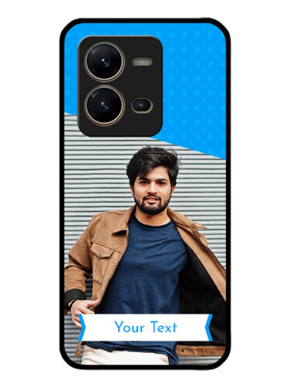 Custom Vivo V25 5G Custom Metal Phone CaseSimple Blue Color Design