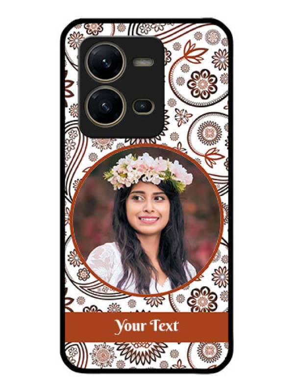 Custom Vivo V25 5G Custom Metal Phone CaseAbstract Flower Design