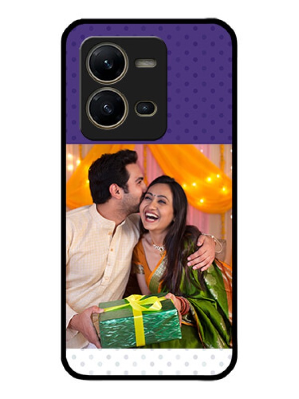 Custom Vivo V25 5G Custom Metal Phone CaseViolet Colored Pattern Design