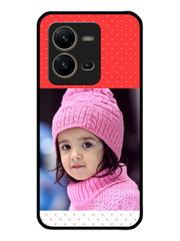 Custom Vivo V25 5G Custom Metal Phone CaseRed Pattern Design