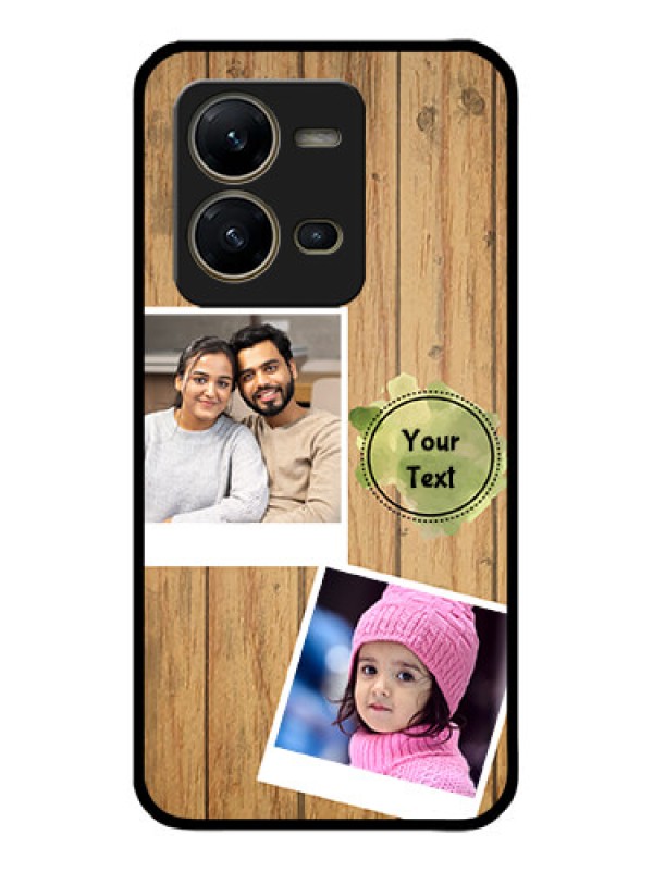 Custom Vivo V25 5G Custom Metal Phone CaseWooden Texture Design
