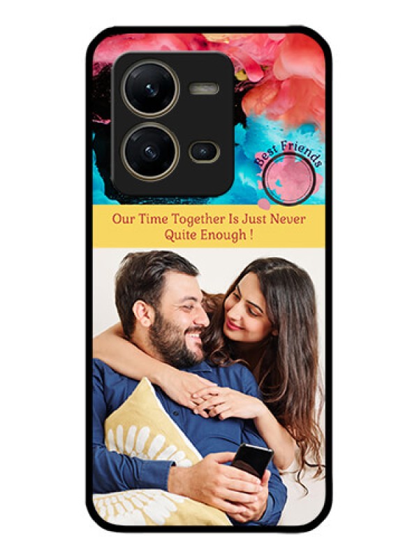 Custom Vivo V25 5G Custom Metal Phone CaseQuote With Acrylic Painting Design