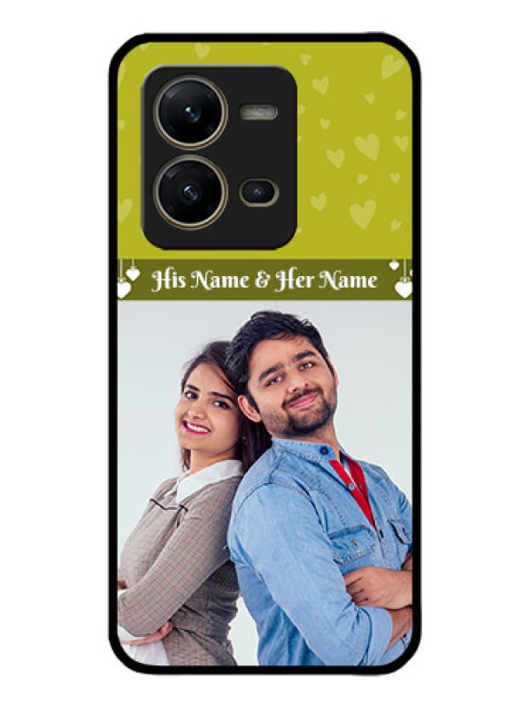 Custom Vivo V25 5G Custom Metal Phone CaseYou and Me Heart Design
