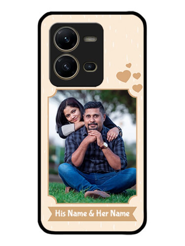 Custom Vivo V25 5G Custom Metal Phone CaseWith Confetti Love Design