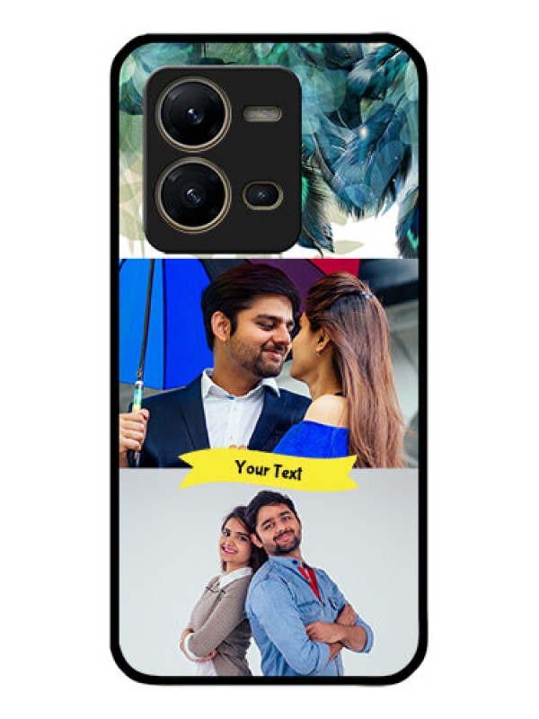 Custom Vivo V25 5G Custom Metal Phone CaseImage With Boho Peacock Feather Design