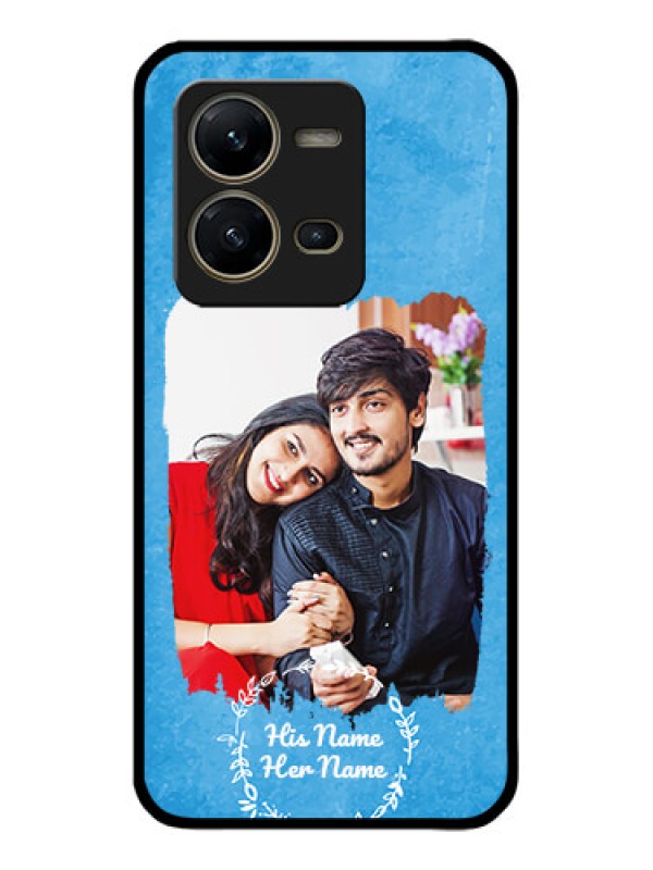 Custom Vivo V25 5G Custom Metal Phone CaseBlue Color Vintage Design