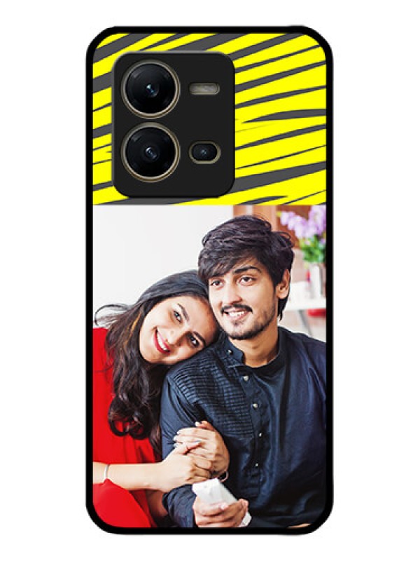 Custom Vivo V25 5G Custom Metal Phone CaseYellow Abstract Design