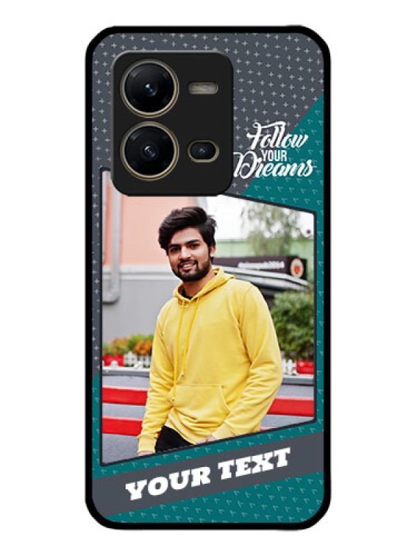 Custom Vivo V25 5G Custom Metal Phone CaseBackground Pattern Design With Quote