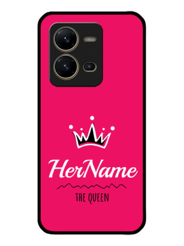 Custom Vivo V25 5G Custom Metal Phone CaseQueen With Name Design