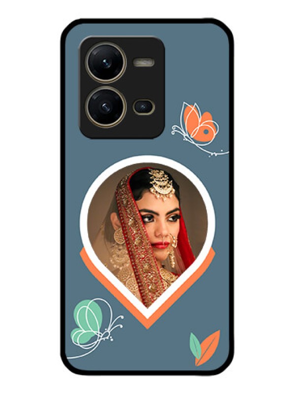 Custom Vivo V25 5G Custom Metal Phone CaseDroplet Butterflies Design