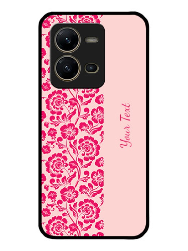 Custom Vivo V25 5G Custom Metal Phone CaseAttractive Floral Pattern Design