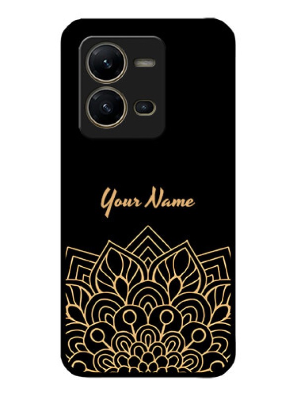 Custom Vivo V25 5G Custom Metal Phone CaseGolden Mandala Design