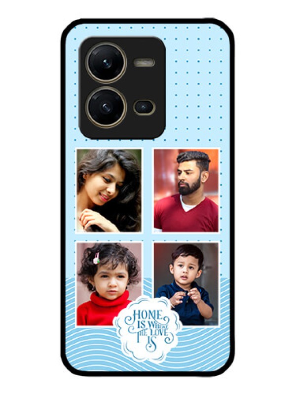 Custom Vivo V25 5G Custom Metal Phone CaseCute Love Quote With 4 Pic Upload Design