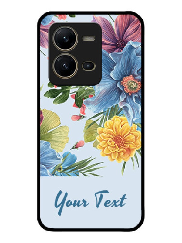 Custom Vivo V25 5G Custom Metal Phone CaseStunning Watercolored Flowers Painting Design