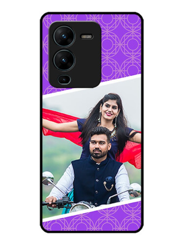 Custom Vivo V25 Pro 5G Custom Metal Phone CaseViolet Color Pattern Design