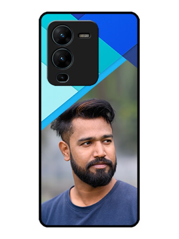 Custom Vivo V25 Pro 5G Custom Metal Phone CaseBlue Pattern Design