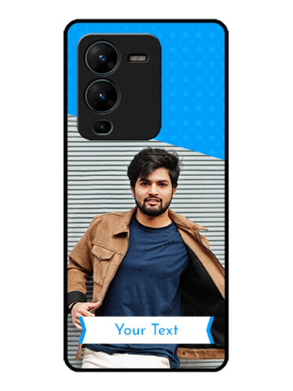 Custom Vivo V25 Pro 5G Custom Metal Phone CaseSimple Blue Color Design
