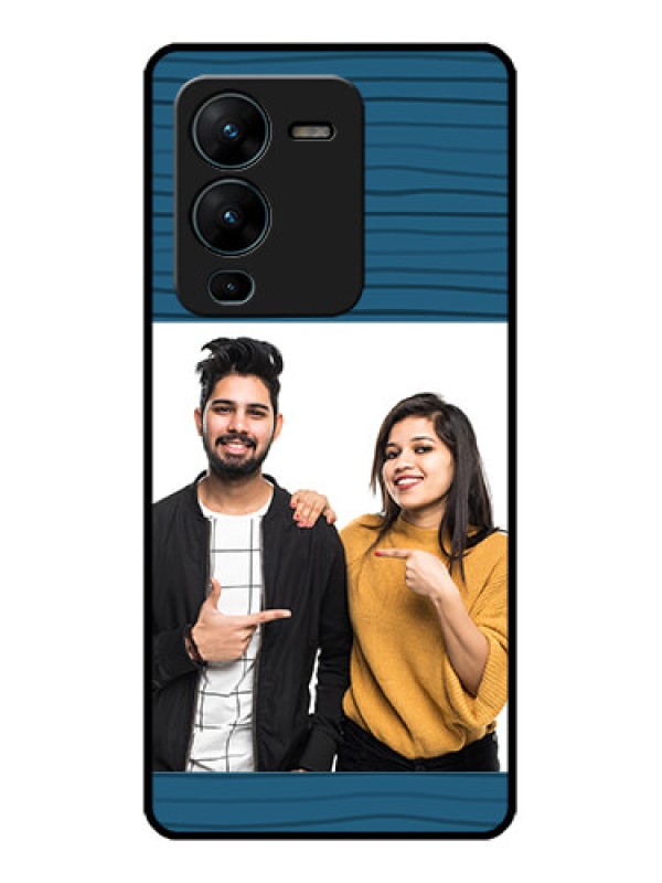 Custom Vivo V25 Pro 5G Custom Metal Phone CaseBlue Pattern Cover Design