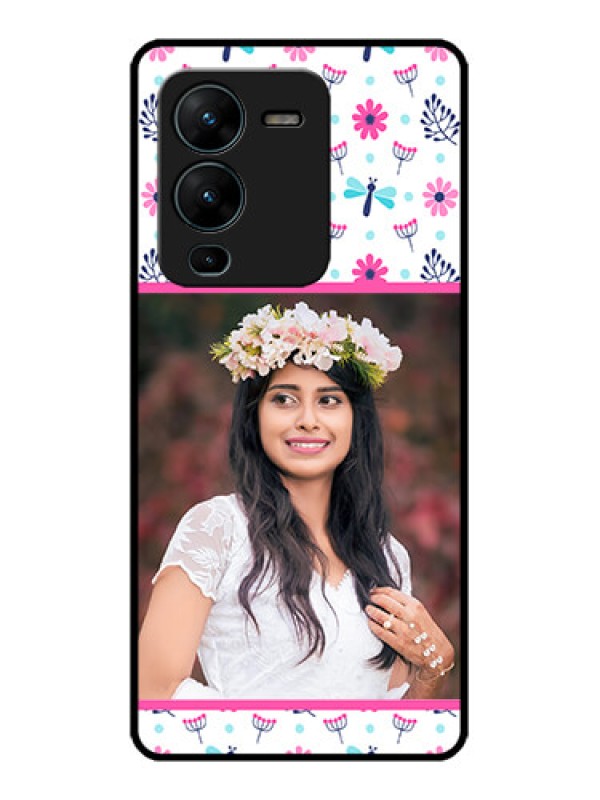 Custom Vivo V25 Pro 5G Custom Metal Phone CaseColorful Flower Design