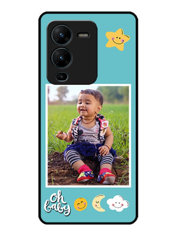 Custom Vivo V25 Pro 5G Custom Metal Phone CaseSmiley Kids Stars Design