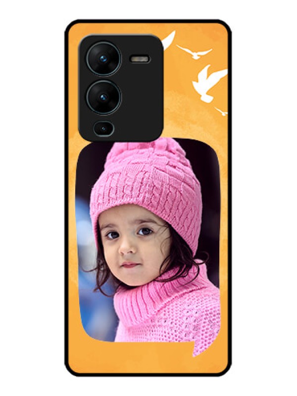 Custom Vivo V25 Pro 5G Custom Metal Phone CaseWater Color Design With Bird Icons
