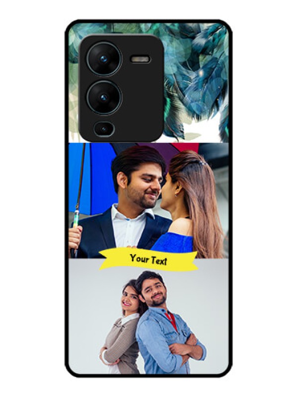 Custom Vivo V25 Pro 5G Custom Metal Phone CaseImage With Boho Peacock Feather Design