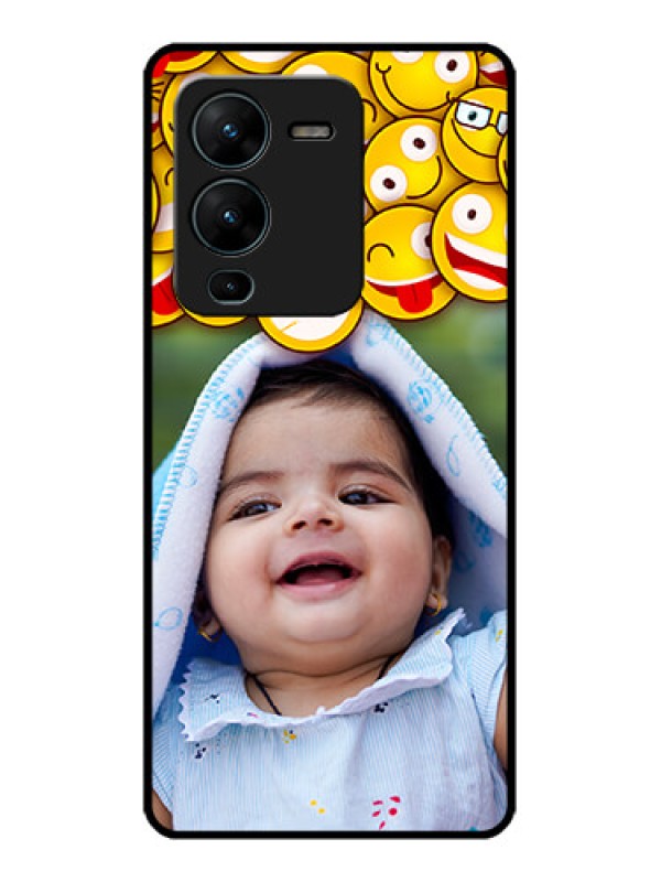 Custom Vivo V25 Pro 5G Custom Metal Phone CaseWith Smiley Emoji Design