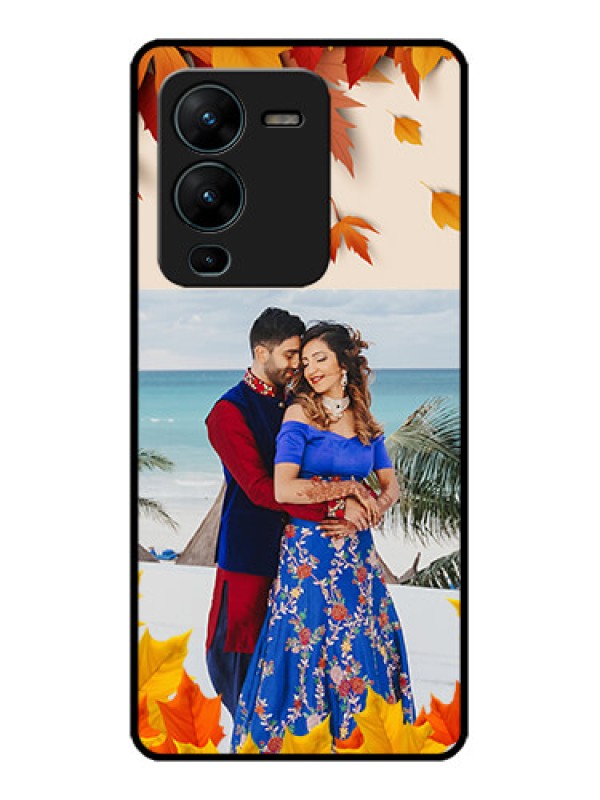 Custom Vivo V25 Pro 5G Custom Metal Phone CaseAutumn Maple Leaves Design