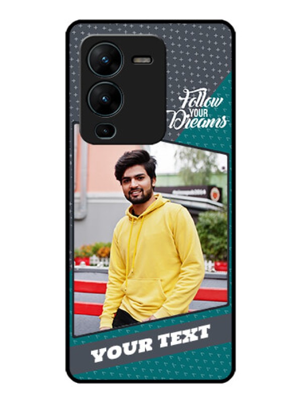 Custom Vivo V25 Pro 5G Custom Metal Phone CaseBackground Pattern Design With Quote
