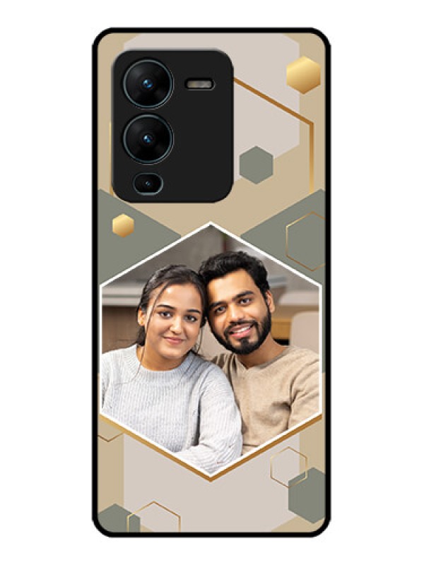 Custom Vivo V25 Pro 5G Custom Metal Phone CaseStylish Hexagon Pattern Design