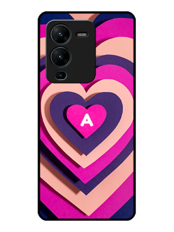 Custom Vivo V25 Pro 5G Custom Metal Phone CaseCute Heart Pattern Design