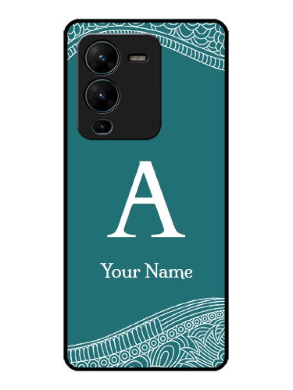 Custom Vivo V25 Pro 5G Custom Metal Phone CaseLine Art Pattern With Custom Name Design