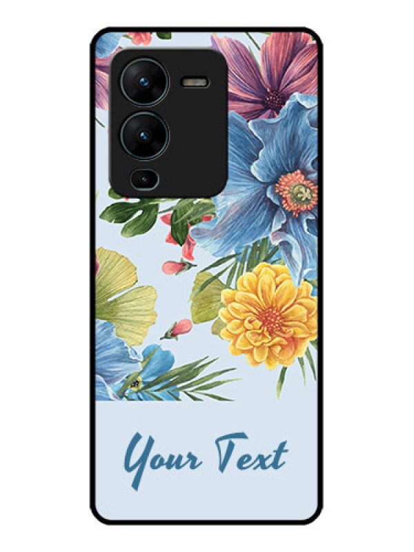 Custom Vivo V25 Pro 5G Custom Metal Phone CaseStunning Watercolored Flowers Painting Design