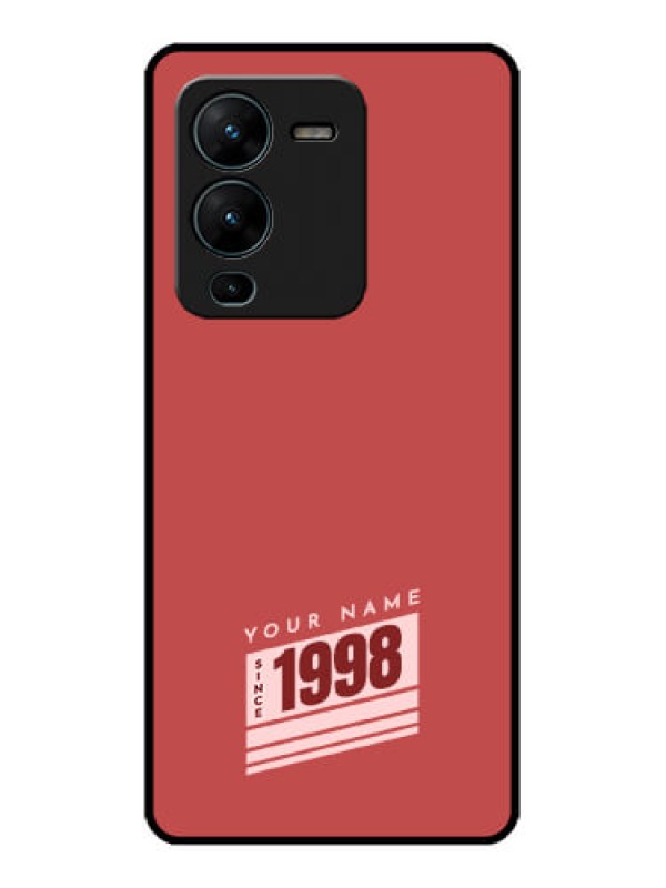 Custom Vivo V25 Pro 5G Custom Metal Phone CaseRed Custom Year Of Birth Design