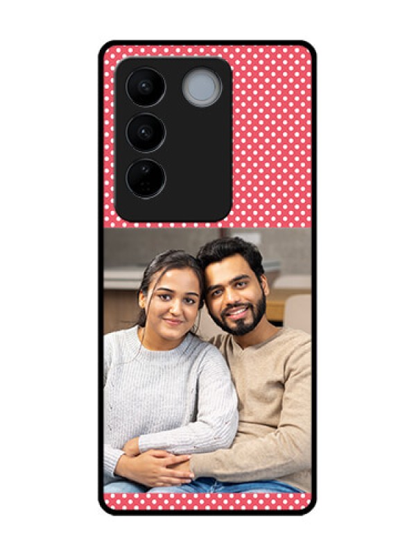 Custom Vivo V27 Pro Custom Metal Phone CaseWhite Dotted Design
