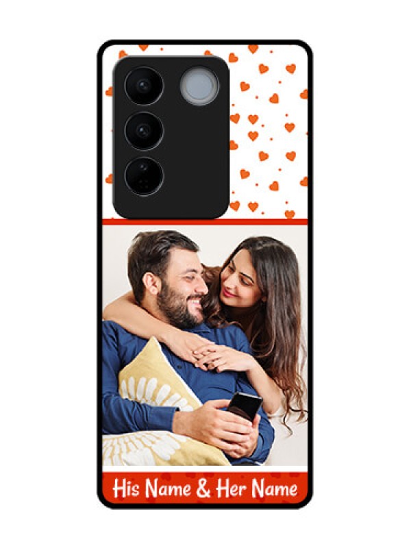 Custom Vivo V27 Pro Custom Metal Phone CaseOrange Love Symbol Design
