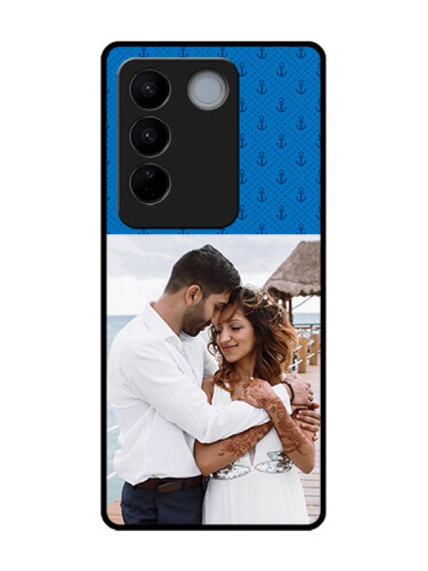 Custom Vivo V27 Pro Custom Metal Phone CaseBlue Anchors Design