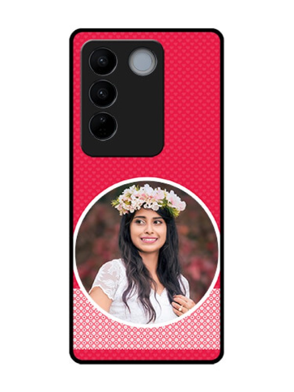 Custom Vivo V27 Pro Custom Metal Phone CasePink Color Pattern Design
