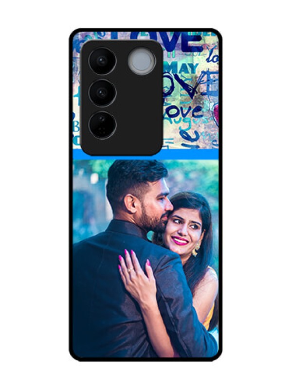 Custom Vivo V27 Pro Custom Metal Phone CaseColorful Love Design