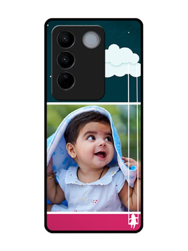Custom Vivo V27 Pro Custom Metal Phone CaseCute Girl With Cloud Design
