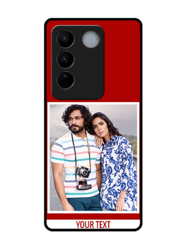 Custom Vivo V27 Pro Custom Metal Phone CaseRed Color Design